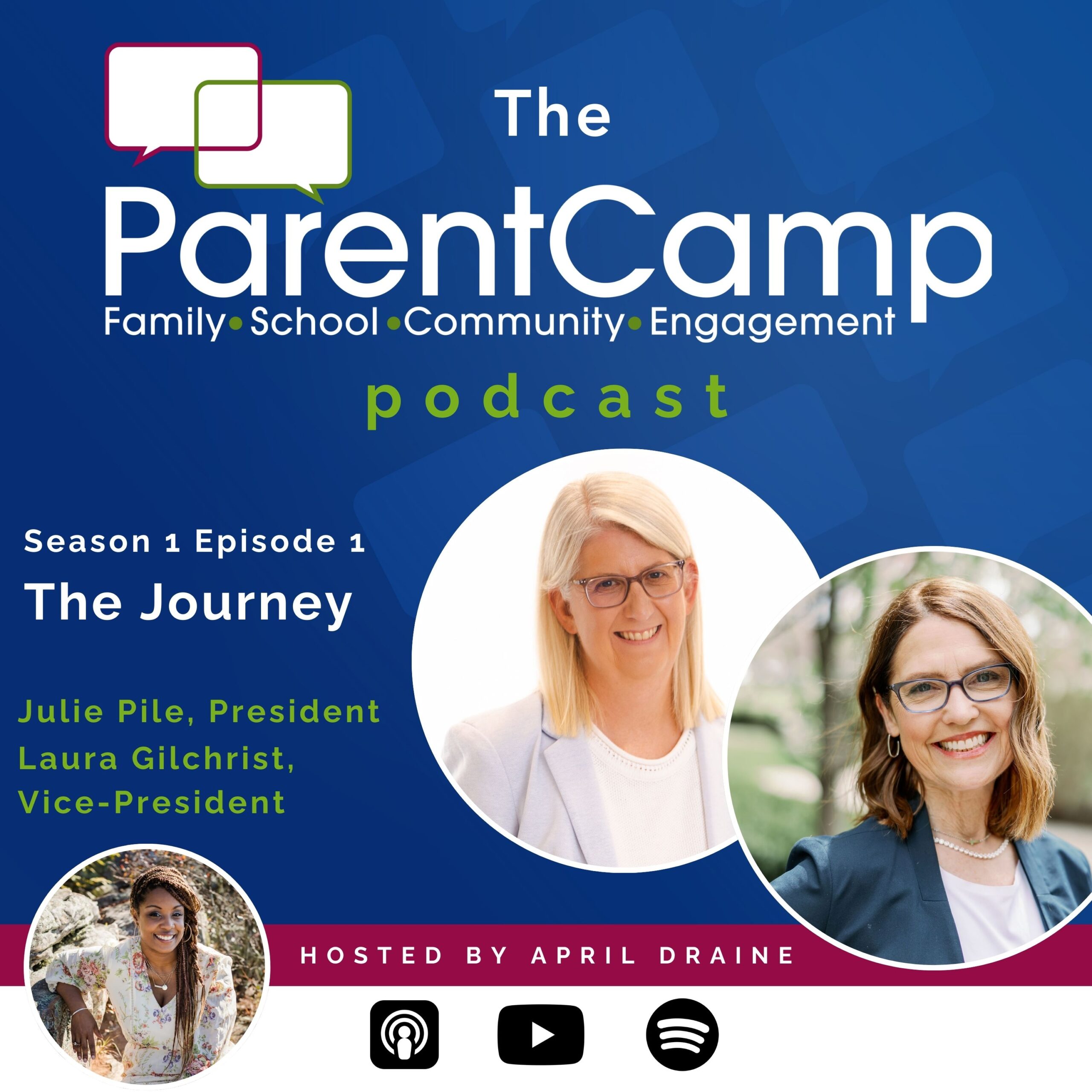 The ParentCamp Podcast Season 1 Episode 1 Podcast Cover - The Journey